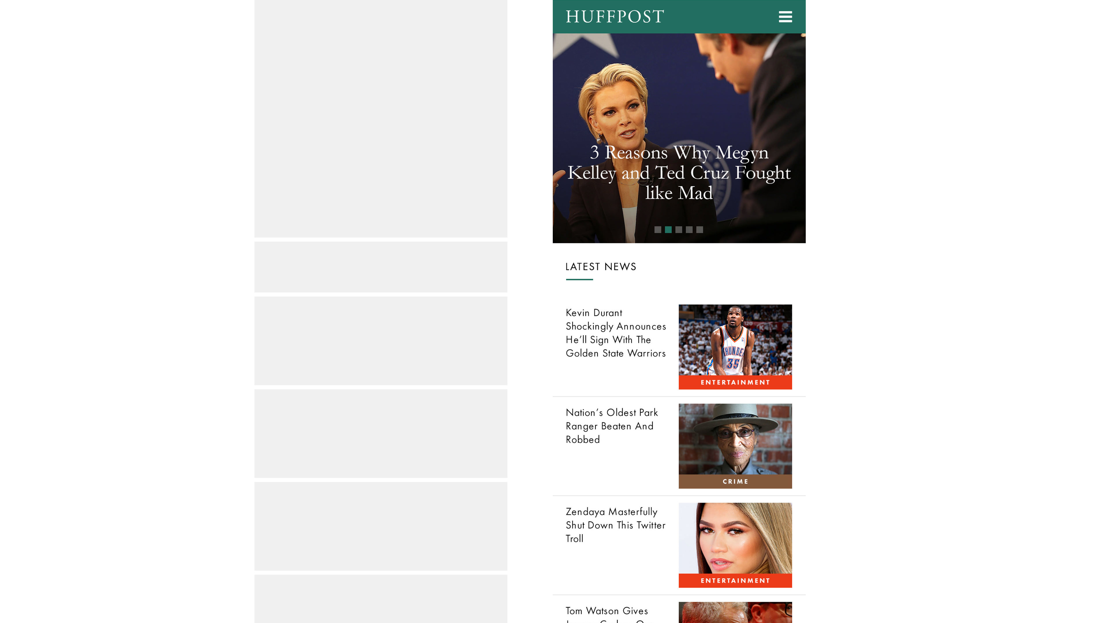 Huffington Post Redesign by Titus Klein