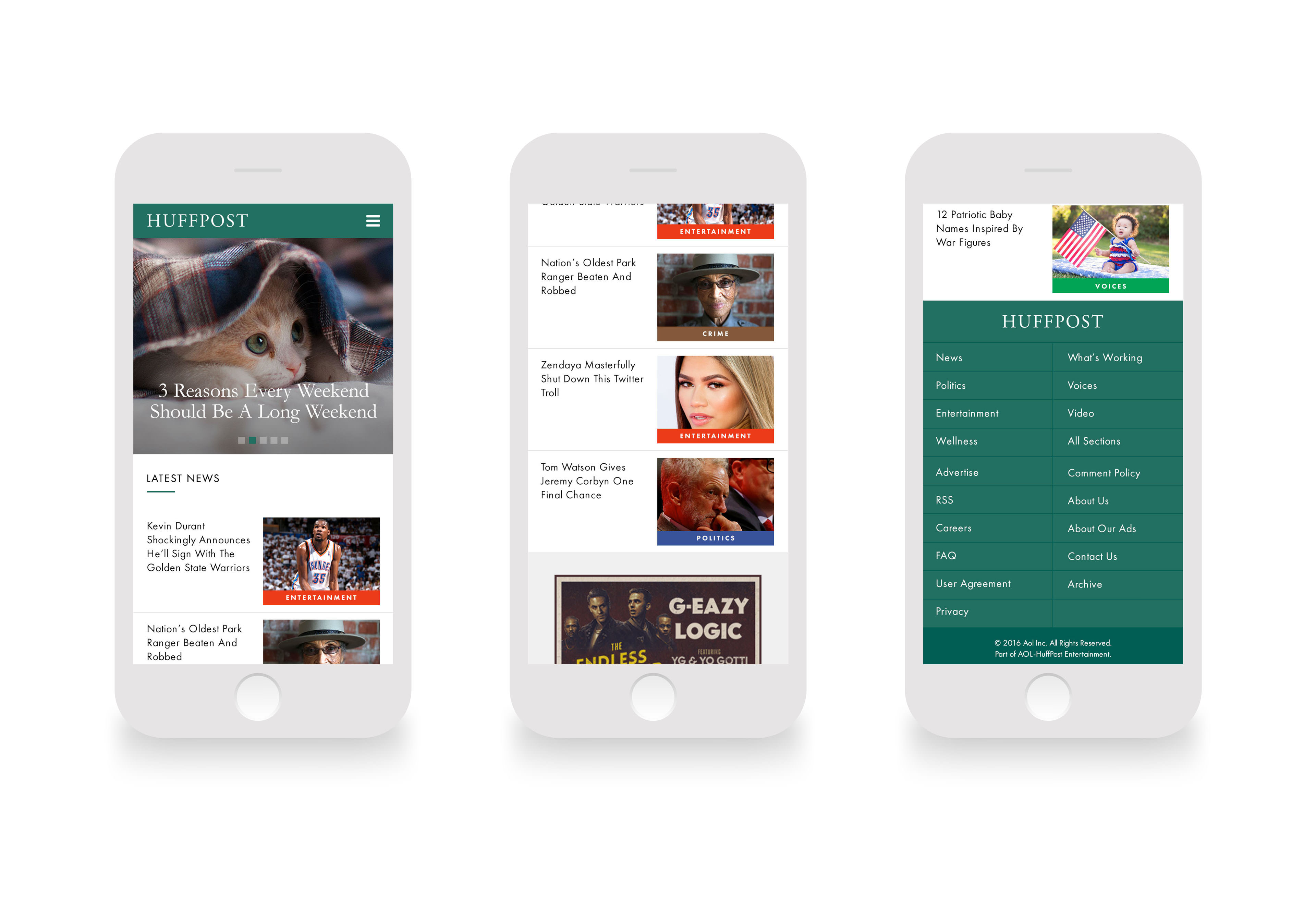 Huffington Post Redesign by Titus Klein