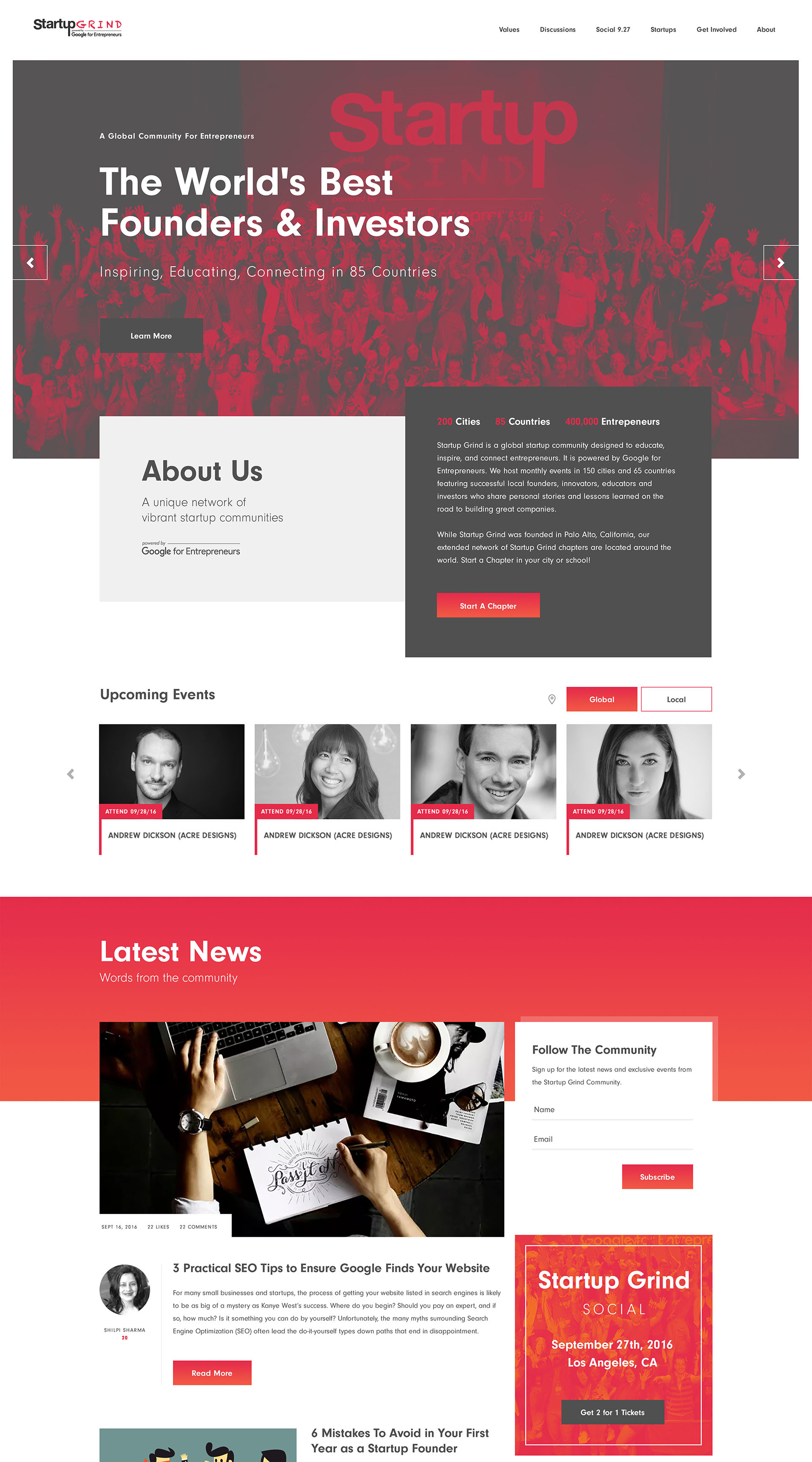 Startup Grind Redesign and Rebrand by Titus Klein