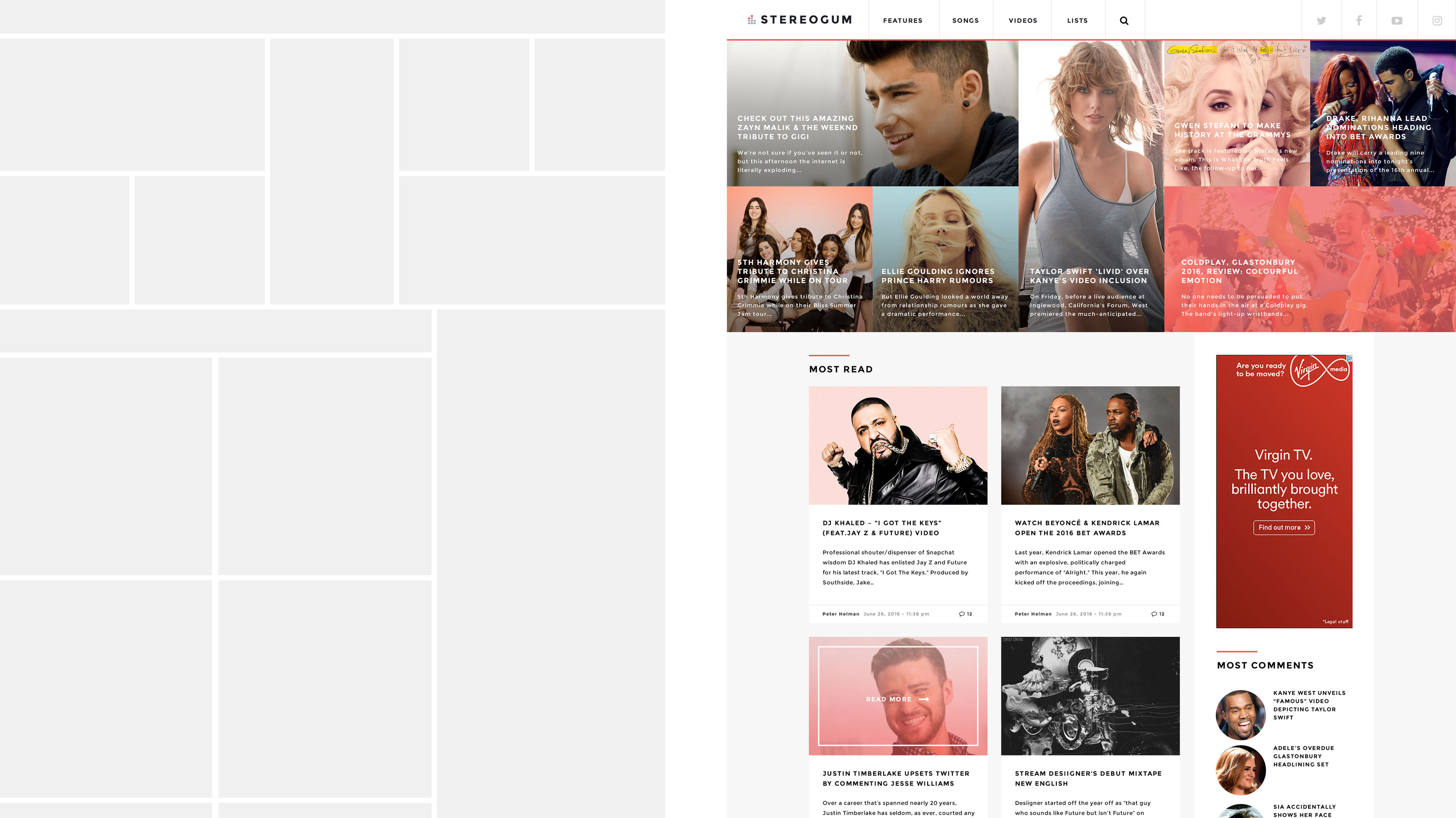 Stereogum Redesign by Titus Klein
