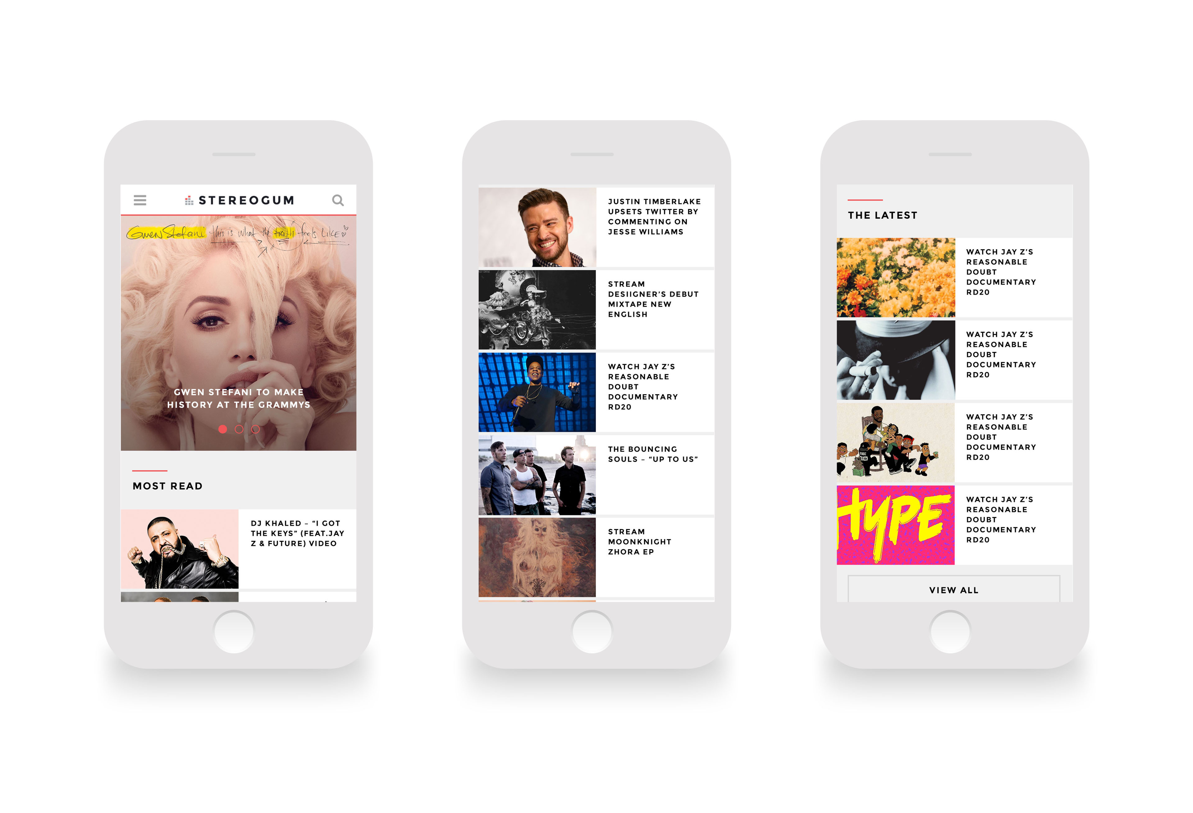 Stereogum Redesign by Titus Klein