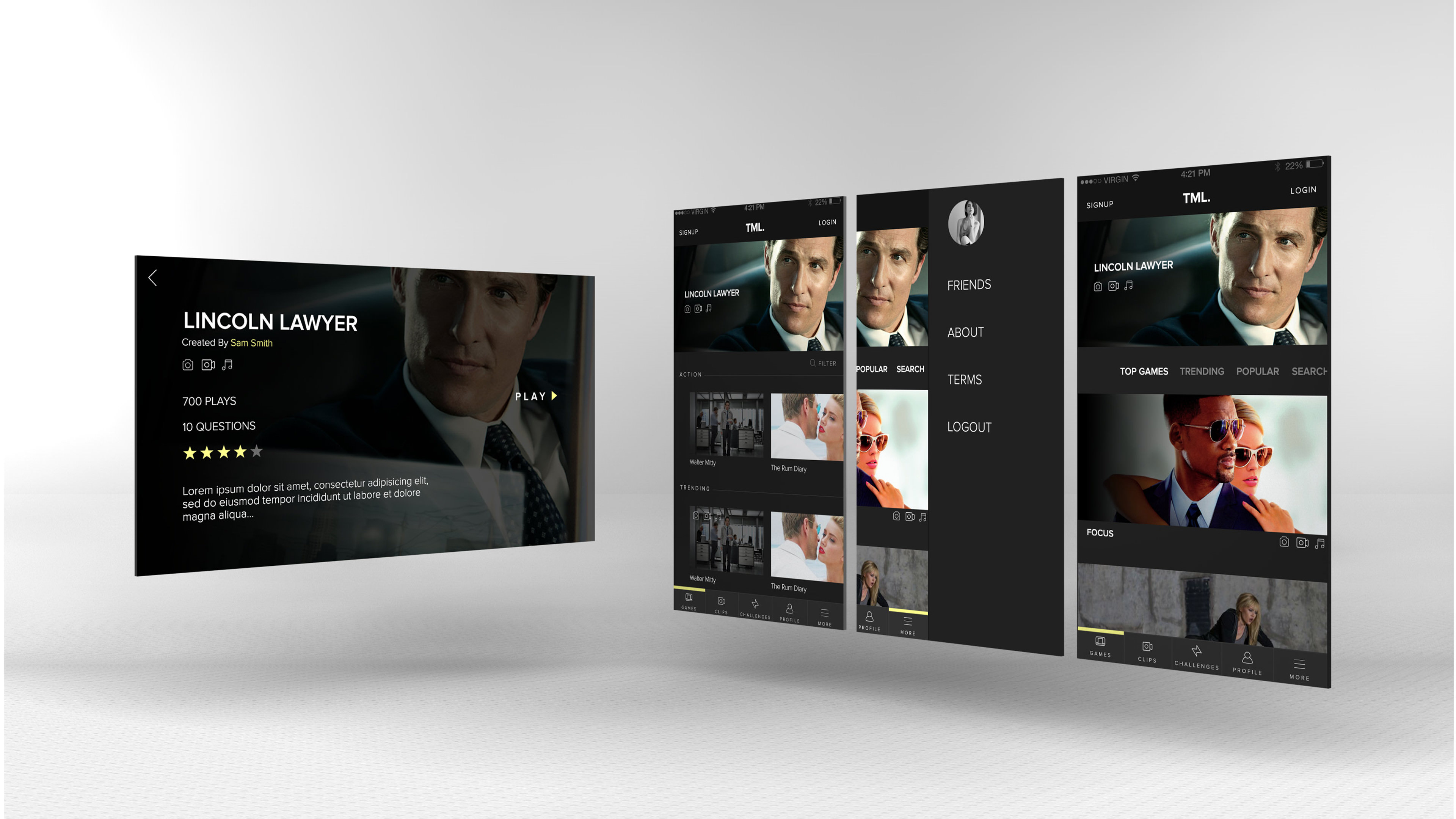 Thats My Line Mobile App Design by Titus Klein