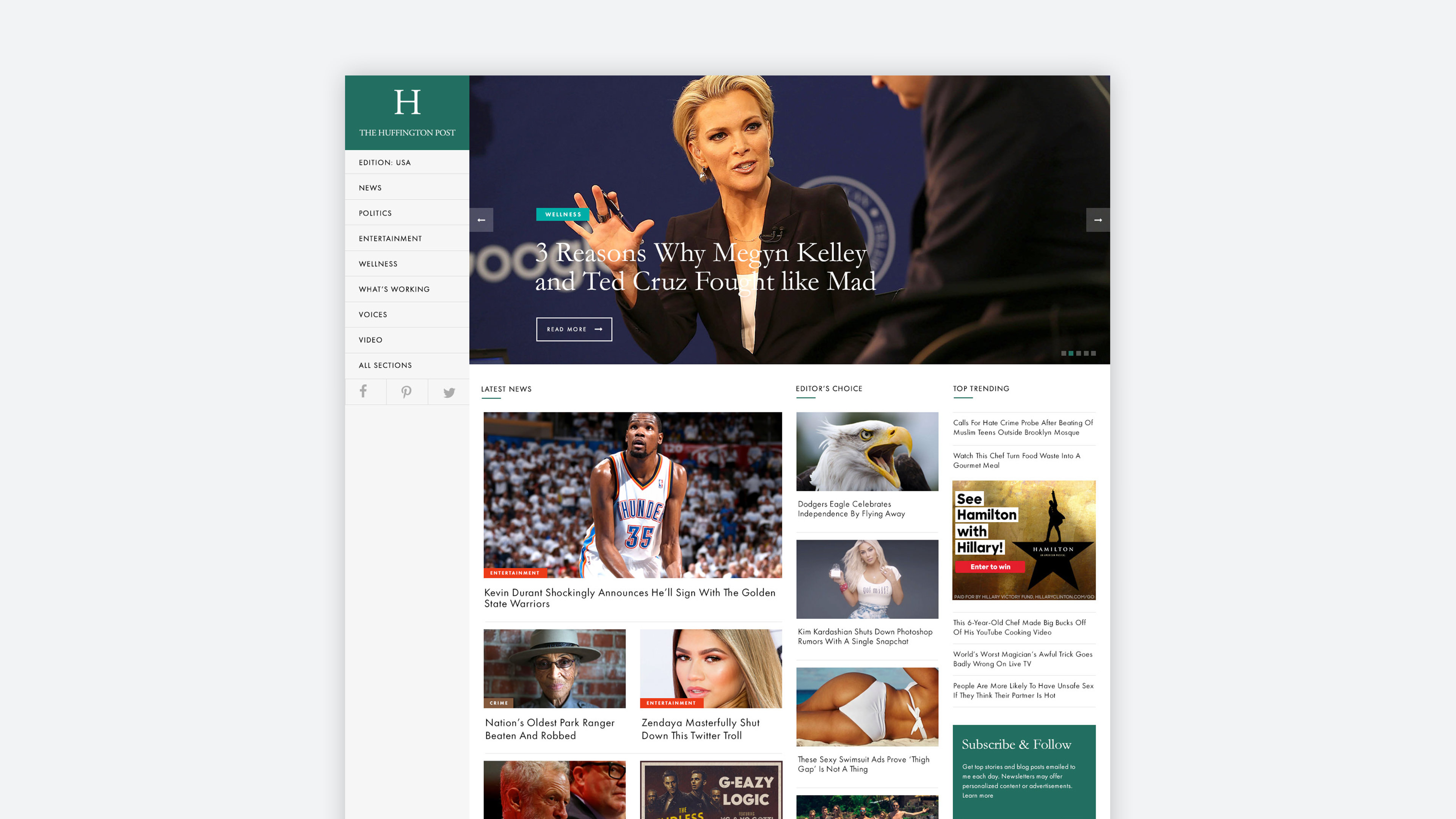 Huffington Post Redesign by Titus Klein