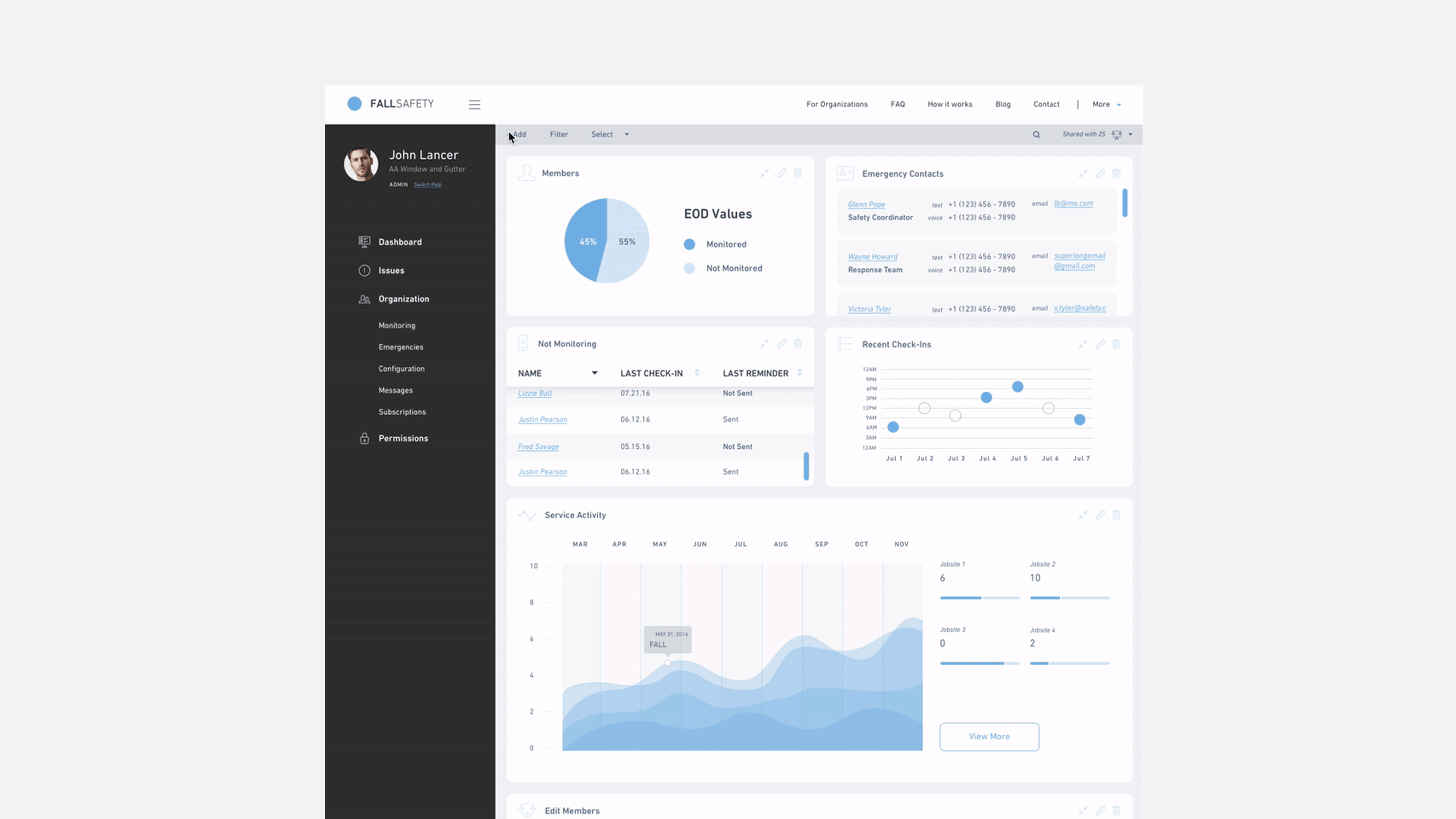 Fall Safety Mobile UI